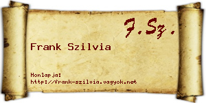 Frank Szilvia névjegykártya