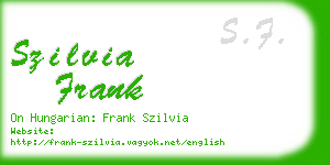 szilvia frank business card